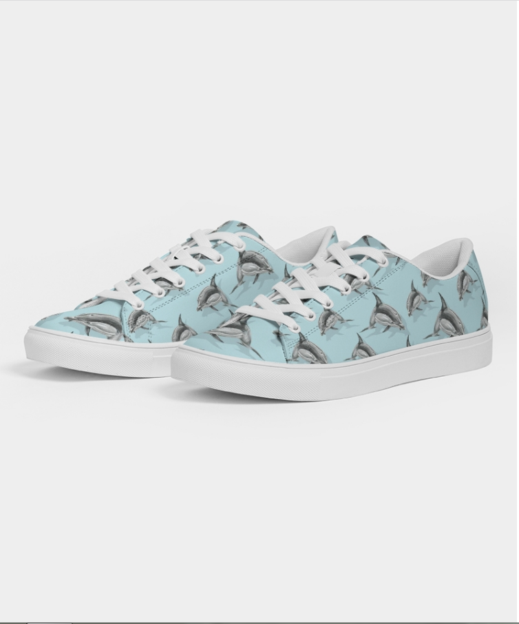 Womens Faux Leather Sneaker