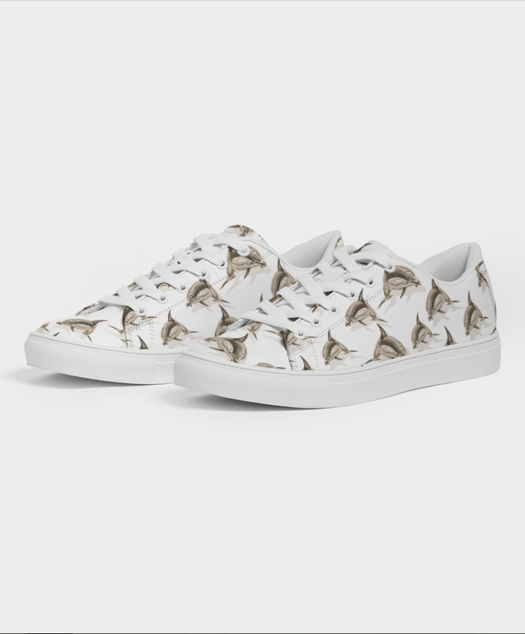 Womens Faux Leather Sneaker