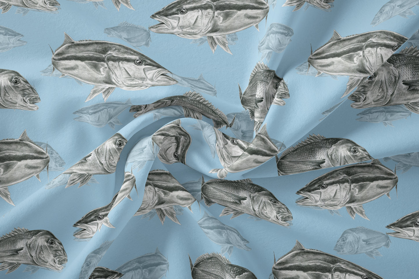 Snapper & Kingfish Fabric - per metre