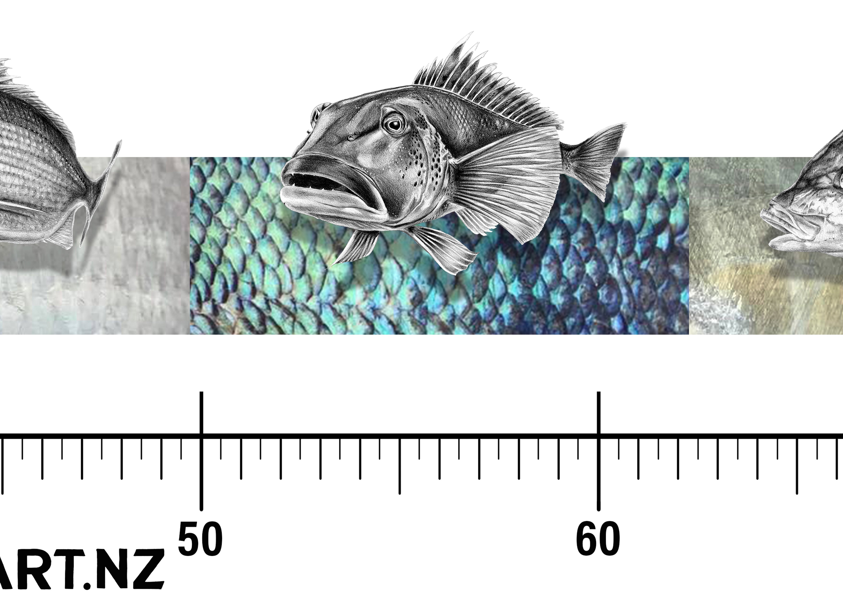 Tournament Fish Ruler Scale Ruler - Tournament – Gary Longley FISH ART